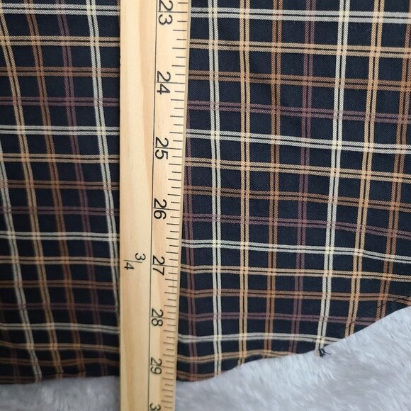 Charles Ovris Signature Mens M Sleeves Button Down Shirt Charcoal VTG 90s Plaid - Picture 5 of 6